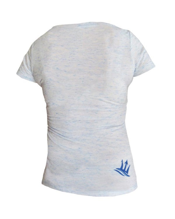 back view of women t-shirt for beach