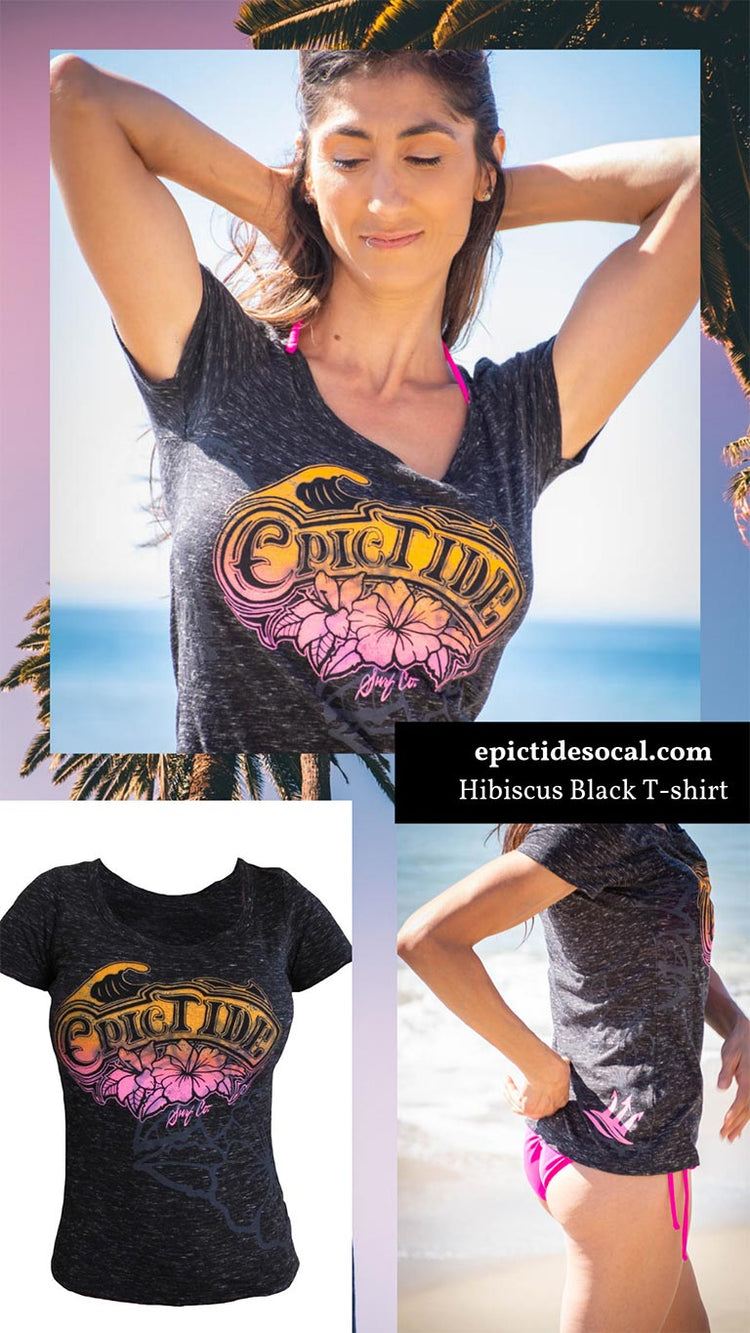 WOMENS HIBISCUS FLOWER TEE SHIRT